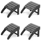 Garvee Ottoman for Adirondack Chair HDPE Footrest Weather-Resistant Outdoor Porch Pool Lawn Backyard 18x18.7x14.1 Inch White - Dark Grey