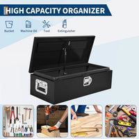 Garvee 48 Inch Steel Truck Bed Tool Box - Diamond Plate Design with Side Handles and Locking Keys, Compact and Durable Storage for Pickup Trucks, RVs, and Trailers, Black