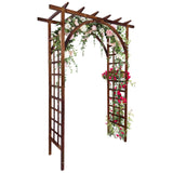 Garvee 85 in Wooden Garden Arbor Solid Fir Wood Trellis for Climbing Plants Wedding Ceremony Decoration Pergola Dark Brown - Dark Brown