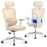 Garvee Office Chair Ergonomic Desk Chair With Adjustable Lumbar Support High-Back Mesh Chair For Home Office Black - Beige-D