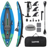 Garvee One Person Kayak Cover Durable Weather-Resistant Protection For Solo Inflatable Kayaks Compact Foldable Design - Gradient Sky Blue-2 Person