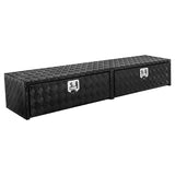 Garvee 72 in Truck Tool Box Heavy Duty Aluminum Storage Tool Box With Lock For Pickup Truck Bed RV Trailer Black 72x16x13 in