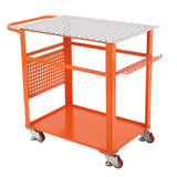 Garvee Welding Table with Wheels, 36"x24" Portable Steel Workbench, 600LBS Capacity, Storage Board, 5/8" Fixture Holes, Movable Workbench with Casters