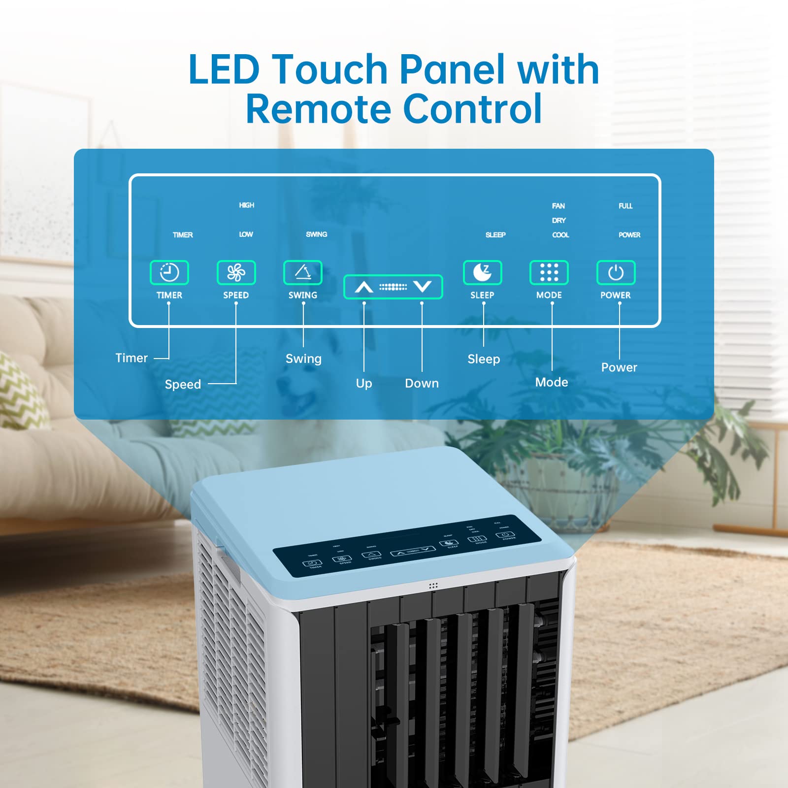 Garvee 8000 BTU Portable Air Conditioner, 3 In 1 AC Unit Built-In Cool, Dehumidifier & Fan for Rooms Up to 350 Sq.Ft, Energy Saving AC with Remote/24H Timer for Dorms/Indoor Rooms - White and Black
