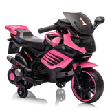Garvee Kids 6V Ride On Motorcycle Pink With Training Wheels For Toddlers 3-6 Years, Stable Electric Toy Bike - Pink