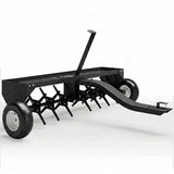 Garvee 48" Tow Behind Lawn Plug Aerator With Universal Hitch For Lawn Care, 48 Inch, Black - 48 Inch-Black