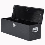 Garvee Heavy Duty Aluminum Diamond Plate Tool Box Chest Black 15x15x48'' for Trucks Pickups Trailers RVs - Black
