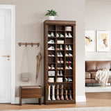 Garvee 10-Tier Shoe Storage Cabinet Tall Wooden Shoe Rack with 30 Cubbies Entryway Living Room Large Capacity Storage