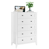 Garvee 5 Drawers Dresser for Bedroom White - Storage Furniture for Bedroom, 5 Drawers, White - White