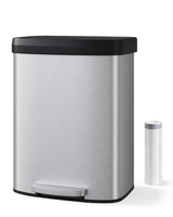 Garvee Large Capacity Trash Can 16 Gallons Stainless Steel Soft-Close Lid Pedal Hands-Free Kitchen Bathroom Living Room - Acero Inoxidable