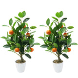 Garvee 2pcs 1.6FT Artificial Trees Indoor Faux Tree Artificial Planter Thanksgiving Christmas Green