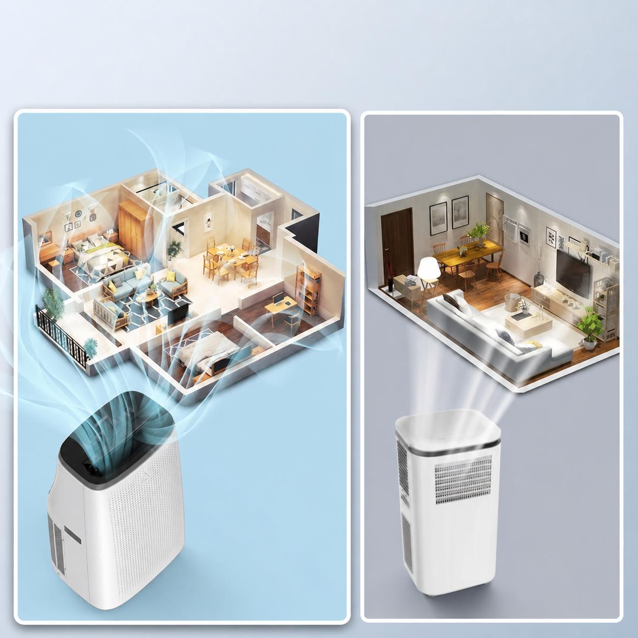 Garvee Portable Air Conditioners, 14000 BTUs Portable AC Unit 3-in-1 Cooling, Dehumidifier & Fan, Standing A/C Portable Air Conditioner for Room Up to 750 Sq. Ft, 24H Timer, Window Kits - White