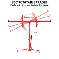 Garvee 11 ft Drywall Lift Heavy-Duty Panel Hoist With 360° Adjustable Arm Locking Wheels Black