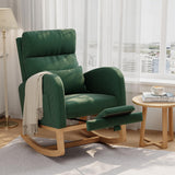 Garvee Racking Corduroy Chair Light Brown Comfortable Durable Soft Corduroy Fabric Modern Indoor Seating - Darkgreen