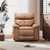 Garvee Manual Recliner Chair Oversized Leather Recliner with 1.5X Sponge Comfort for Living Room Bedroom Nursing Room Brown - Brown