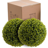 Garvee Topiary Ball 2 Pcs Artificial Boxwood Garden Spheres Decorative Balls for Outdoor Patio and Indoor Wedding Decoration 21 in Green - Eucalyptus