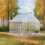 Garvee 8x12 FT Outdoor Greenhouse, Heavy-Duty Polycarbonate Kit, Reinforced Aluminum Frame, Adjustable Roof Vent, Green, Walk-In Garden