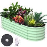 Garvee 6x3x1.5 ft Galvanized Raised Garden Bed with Rubber Edge for Vegetables and Flowers, Green, Outdoor Garden Boxes - Green(Rubber Edge)