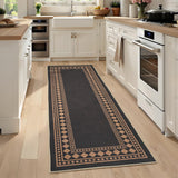 Garvee Jute Runner Rug 2x6 Washable Non-Slip Indoor Outdoor Floor Mat Black Brown - Border|Black Brown
