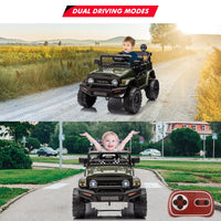 Garvee Ride - P Series: 12V Ride on Car for Kids, Licensed Toyota Ride on Truck, Battery Powered Electric Kids Car with Remote Control, Music, LED Lights, Suspension System, Double Doors, Safety Belt,Ride On Toy - Green