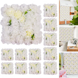 Garvee Artificial Luxury Flower Wall Panel 12 Pcs 3D Silk Floral Backdrop for Wedding Baby Shower Party Photo Booth 15"X15" - White