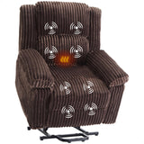 Garvee Power Lift Recliner Chair - Heat and Massage, Electric Lift Plush Recliner with Soft Padded Seat, Back Support & Armrests , Designed for the Elderly and People with Mobility Impaired, Brown - Brown