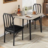 Garvee Dining Table Set for 2, Kitchen Table and Chairs for 2 with with Chamfer Design, 3 Piece Dining Room Table Set with Cushion Seats for Small Space, Home Kitchen, Apartment-Grey - Grey