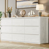 Garvee 9 Drawer Dresser Modern Minimalist Wooden Storage Organizer for Bedroom Living Room Hallway, Large Size, Natural Wood Grain