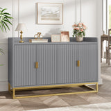 Garvee 47.2" Fluted Sideboard with Storage Cabinet, Adjustable Shelves, Media Console Buffet for Living Room, Kitchen, Grey - Grey