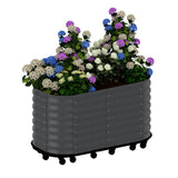 Garvee 59x24x28 in Galvanized Raised Garden Bed with Wheels & Water Reservoir, Portable Outdoor Planter Box, Gray - Grey(59"X23.6"X27.5")