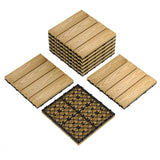 Garvee 9 PCS Interlocking Deck Tiles Composite Wood Waterproof Patio Flooring 12x12 Inch Teak for Outdoor Poolside Balcony Backyard Garden - Teak-3
