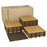 Garvee 22 Pack Acacia Wood Deck Tiles 12x12 Interlocking Patio Flooring Outdoor Indoor Balcony Pool Yellow Waterproof Non-Slip - Yellow Painted