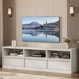 Garvee 70in TV Stand for TVs up to 85" Mid Century Modern Entertainment Center with Storage Drawer White