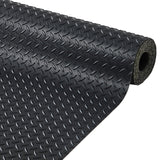 Garvee 7.5 x 20 FT Garage Floor Mat, 2.8mm Thickened Diamond Plate PVC Rubber, Non-Slip Floor Protector for Garage, Warehouse, Gyms, Trailer, SUV, Black