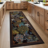 Garvee Jungle Rug 2x6 Kitchen Runner Rug Non Slip Washable Animal Print Forest Carpet Black - Black