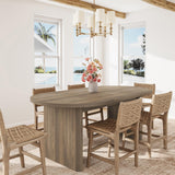 Garvee Oval Dining Table for 6-8 People with Thick Sturdy Wooden Base for Kitchen Living Room Office 63" Long Rustic Pear - Rustic Pear