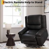 Garvee Electric Power Lift Recliner Chair for Elderly – PU Leather, Heated Massage, Adjustable Backrest & Footrest, Heavy Duty Mobility Support, 400 lbs Capacity – Black