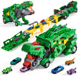 Garvee Dinosaur Car Set with 6 Alloy Cars, Durable Metal Toy Collection, Green, Perfect for Kids Playtime - Green