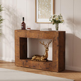 Garvee Farmhouse Console Table 47 in Rustic Sofa Table With Storage Open Shelves Fire Color Minimalist Vintage