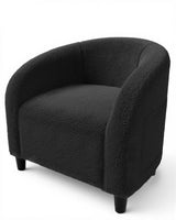 Garvee Boucle Accent Chair with Armpad and Sturdy Legs for Bedroom Reading Room Reception Office - Dark Grey, Comfortable and Durable - Grey