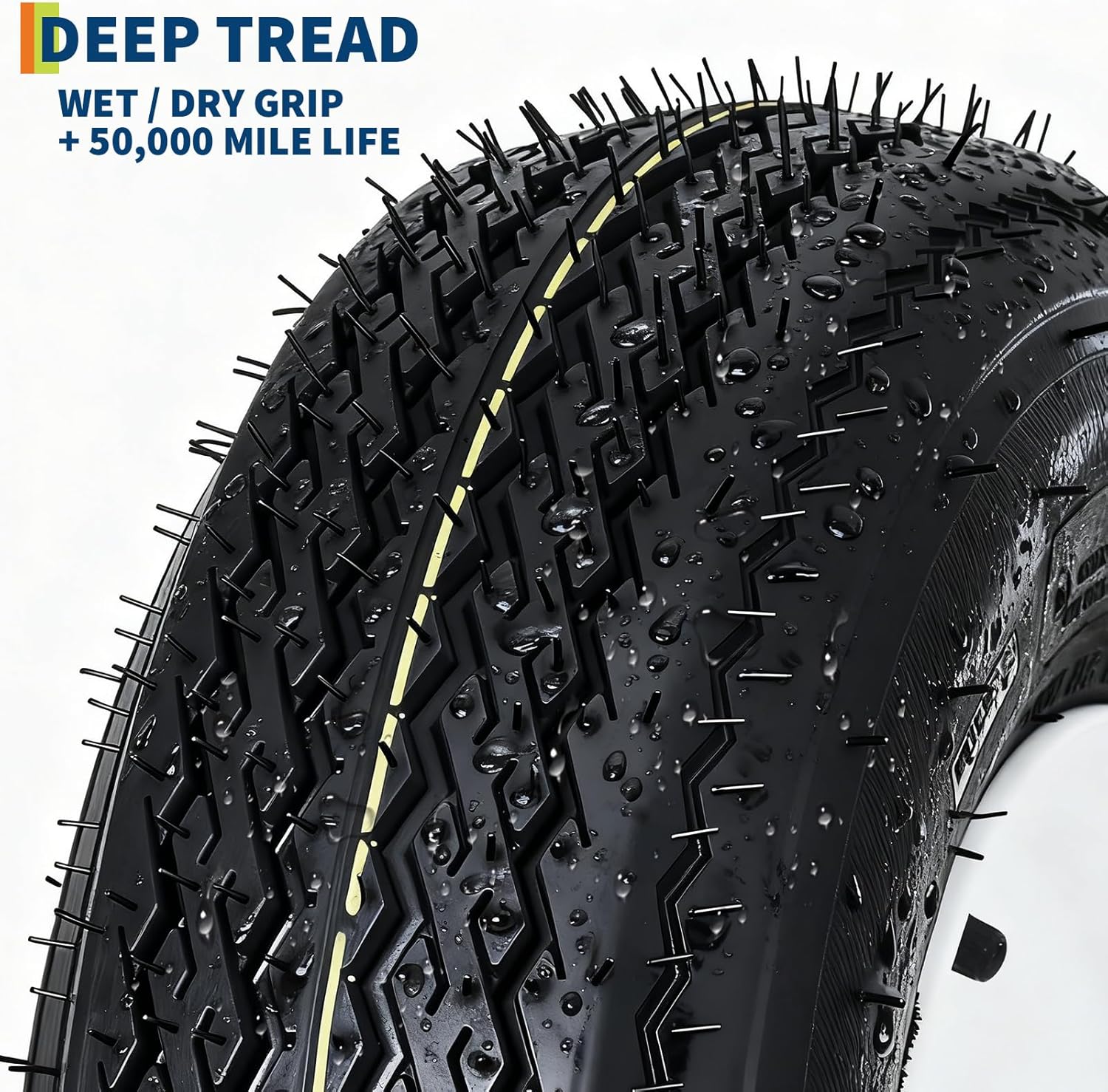 Garvee 5.30-12 Trailer Tires, 2 Pack, Load Range C 6PLY, 12"x4" Rims 4 Lug on 4", Max Load 1050 LBS @ 80 PSI, DOT Approved Durable Design for Utility & Boat Trailers