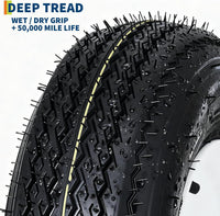 Garvee 5.30-12 Trailer Tires, 2 Pack, Load Range C 6PLY, 12"x4" Rims 4 Lug on 4", Max Load 1050 LBS @ 80 PSI, DOT Approved Durable Design for Utility & Boat Trailers