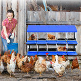 Garvee Chicken Nesting Box 10-Hole Roll Away Egg Laying Box Heavy-Duty Galvanized Steel Rustproof Blue Wall-Mountable - Blue