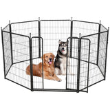 Garvee Dog Playpen Heavy Duty Metal 40 Inch H 21 Ft L 8 Panels Portable Indoor Outdoor Black
