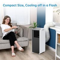 Garvee 8000 BTU Portable Air Conditioner, 3 In 1 AC Unit Built-In Cool, Dehumidifier & Fan for Rooms Up to 350 Sq.Ft, Energy Saving AC with Remote/24H Timer for Dorms/Indoor Rooms - White and Black