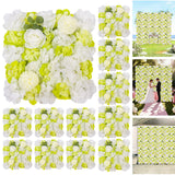 Garvee Flower Wall Panels Backdrop Artificial Hydrangea 3D Silk Floral Wall for Wedding Baby Shower Anniversary Graduation Photo Booth Party Decoration 15x15 Inch - Green