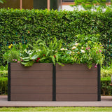 Garvee 48" x 25" x 29" Wood Look Raised Garden Bed Without Bottom, Outdoor Planter Box for Vegetables & Herbs, Durable Composite Deep Root Bed, Backyard Patio, Brown