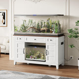 Garvee Farmhouse 55-75 Gallon Fish Tank Stand with Power Outlet, Heavy Duty Aquarium Stand for Fish Turtle Reptile Terrarium, Retro Grey