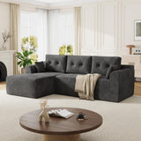 Garvee Modular Sectional Sofa With Deep Seat, 105'' Cloud Couch Sectional, Oversized Chaise, Soft Corduroy, Living Room, No Assembly Required - Dark Grey