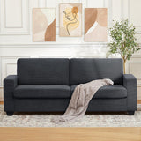 Garvee Corduroy Couch 3-Seater Sofa With Deep Seat And Wide Armrest For Bedroom Living Room Apartment Small Space Gray
